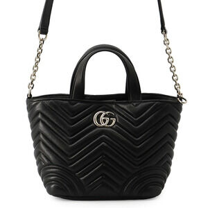 Gucci GG Marmont Tote Bag Lambskin Black